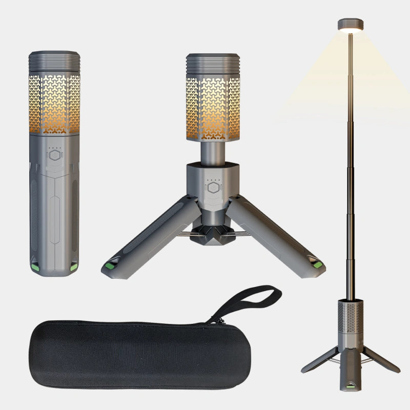 Telescopic Camping Light with Stand, 10500mAh Rechargeable Camping Lantern,Dimmable Portable Flashlight with Storage Bag,Magnetic Waterproof Work Light for Hiking Fishing Emergency Garage Outdoor Work