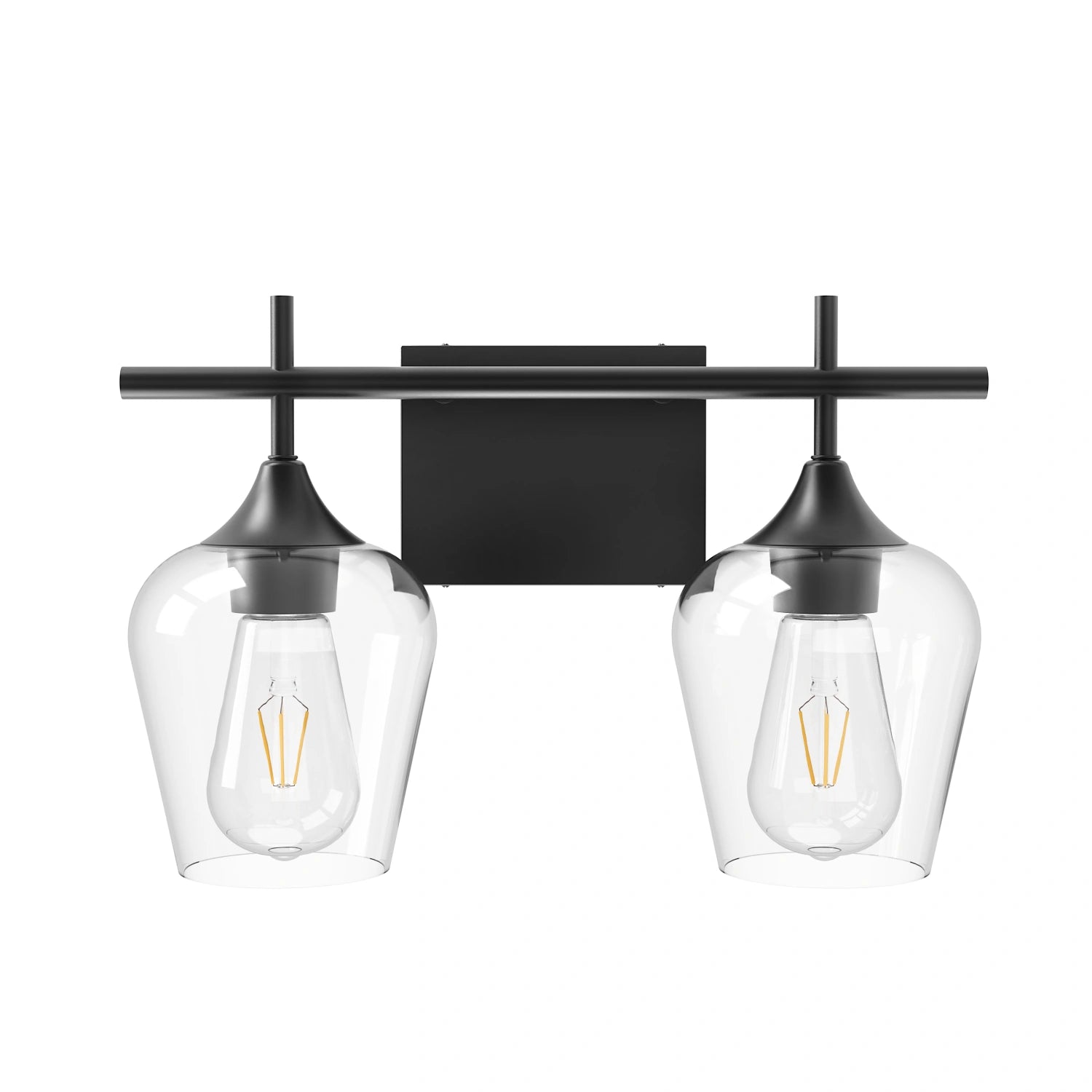 2-Lights Bathroom Vanity Glass Wall Sconce