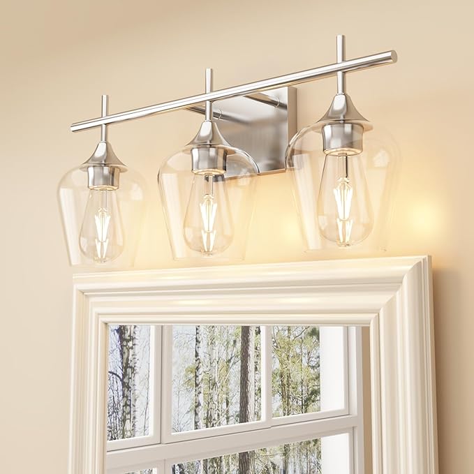 4-Lights Bathroom Vanity Glass Wall Sconce