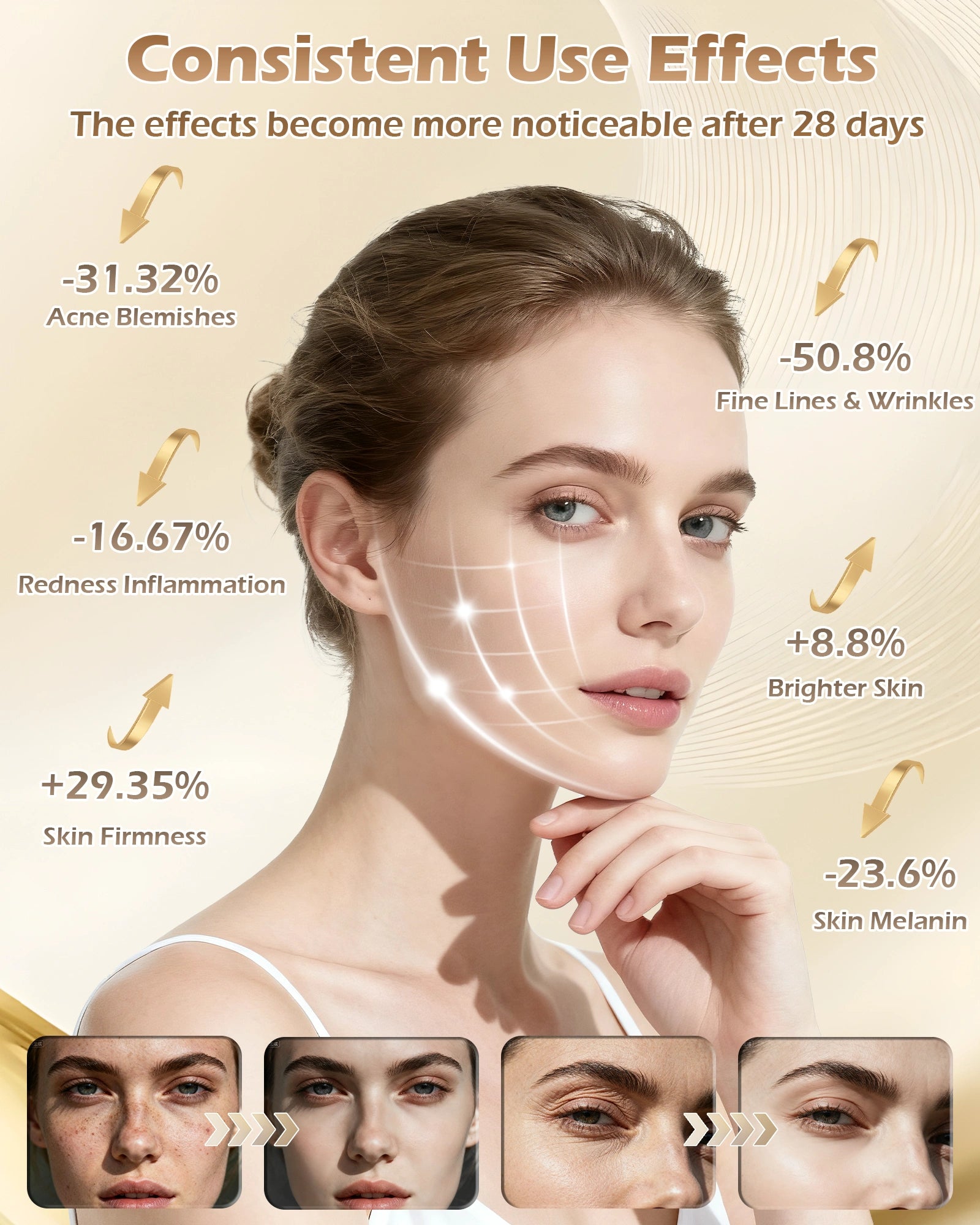 Wireless Phototherapy Mask - 4 Modes, 10-minute Timer | Home Skincare, Valentine's Day Gift, Souvenir