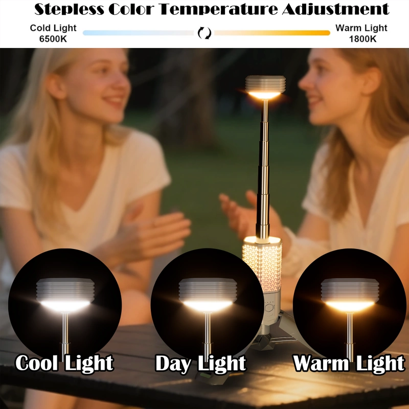 Telescopic Camping Light with Stand, 10500mAh Rechargeable Camping Lantern,Dimmable Portable Flashlight with Storage Bag,Magnetic Waterproof Work Light for Hiking Fishing Emergency Garage Outdoor Work