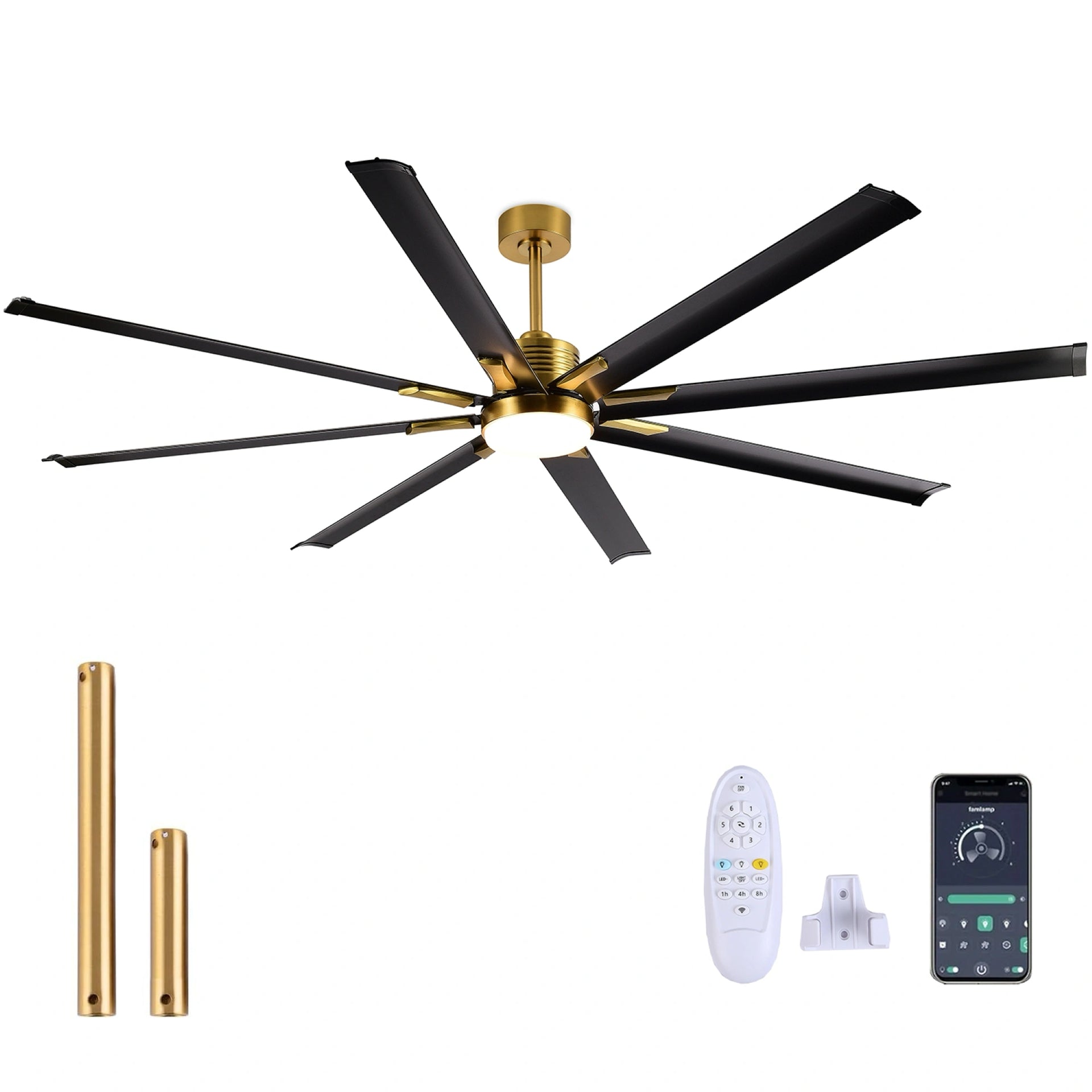72/65Inch Ceiling Fan With Lighting And Remote Control, With Application And Voice Control, Invisible Fan Light, Ceiling Fan And Light, Ceiling Fan, Fan, Bedroom Decoration And Accessories, Ceiling Light, Room Decoration, Bedroom Decoration