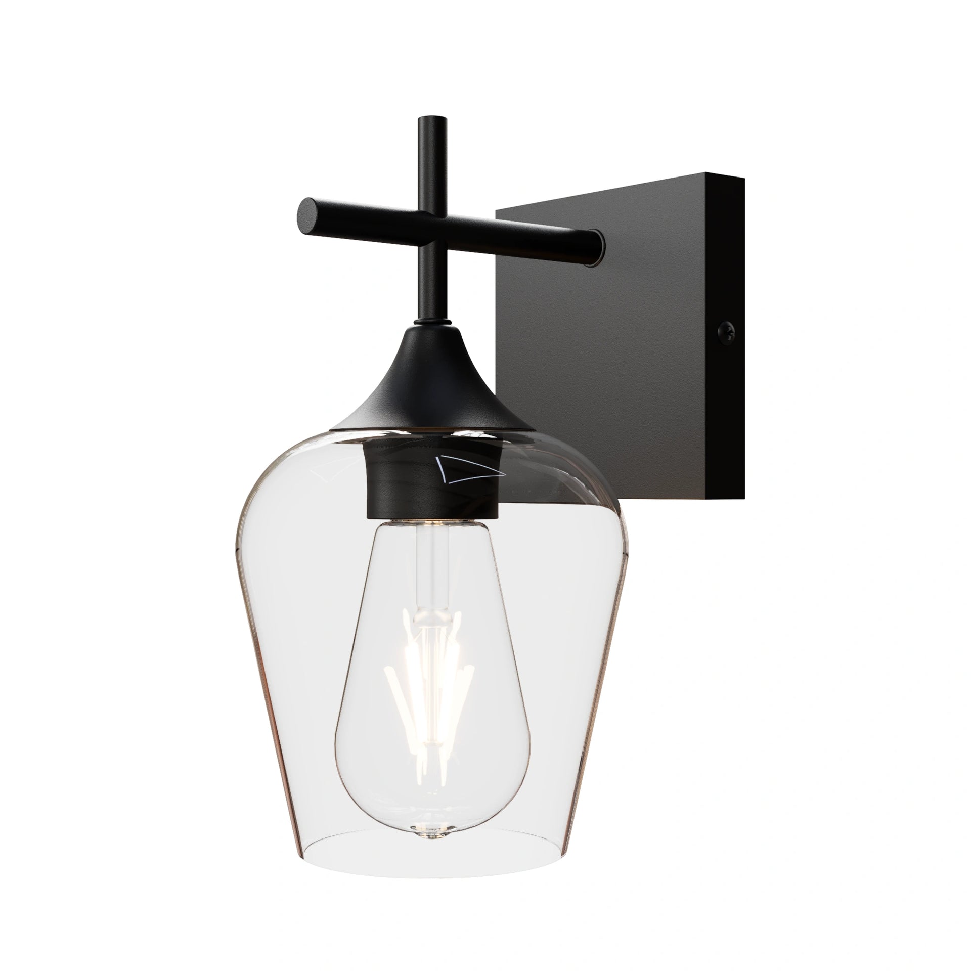 1-Light Bathroom Vanity Glass Wall Sconce