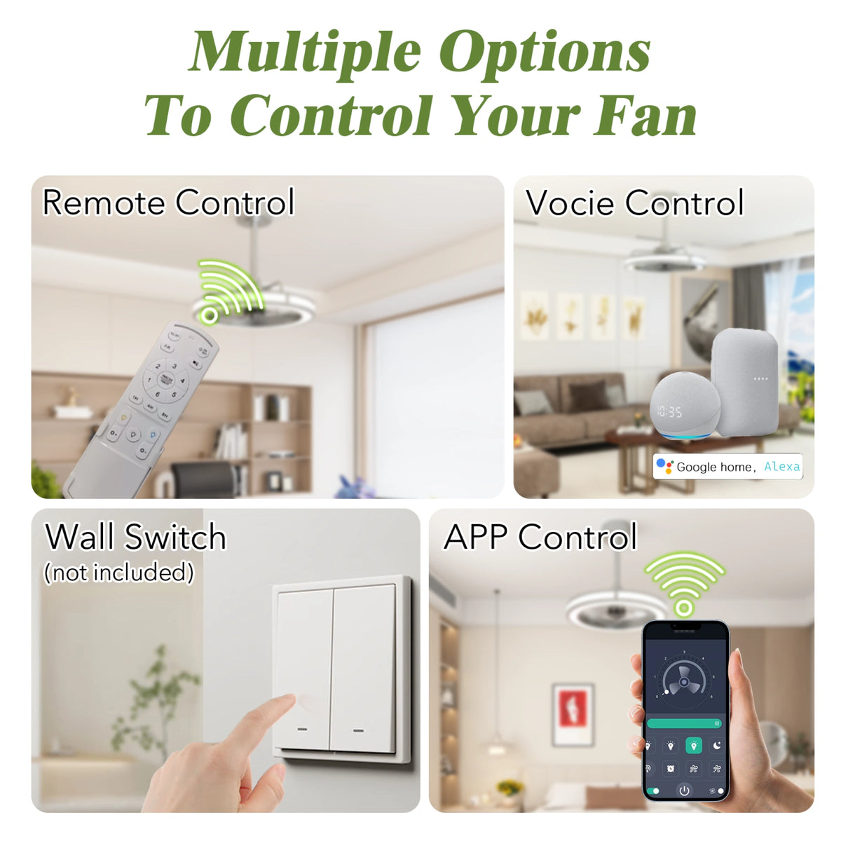 Remote Fan Ceiling Fan with Lighting And Remote Control, with Application And Voi
