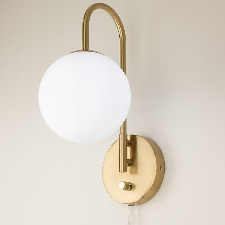 Beatihome Brass Gooseneck With White Shade Wall Sconce - Beatihome: Your Modern Home Choices