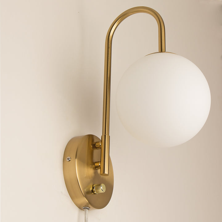 Beatihome Brass Gooseneck With White Shade Wall Sconce - Beatihome: Your Modern Home Choices