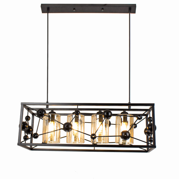 4-Light Rectangle Linear Chandelier - Beatihome: Your Modern Home Choices