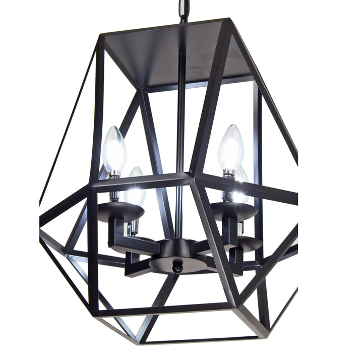 4 Light Black Pendant Lighting,Industrial Chandelier With Rustic Metal Cage - Beatihome: Your Modern Home Choices