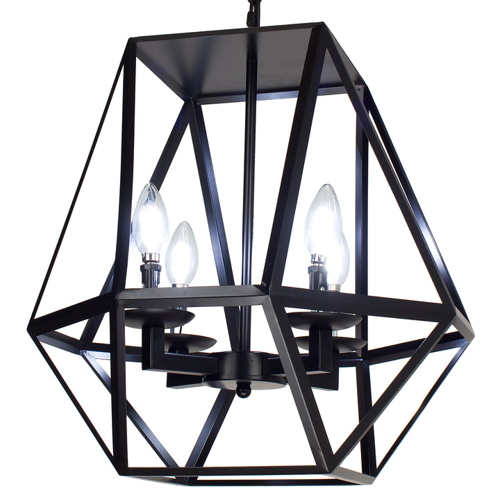 4 Light Black Pendant Lighting,Industrial Chandelier With Rustic Metal Cage - Beatihome: Your Modern Home Choices