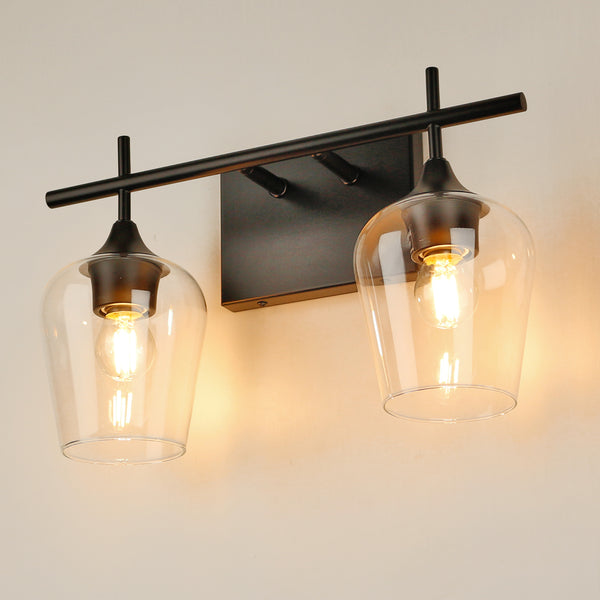 2-Lights Bathroom Vanity Glass Wall Sconce - Beatihome: Your Modern Home Choices