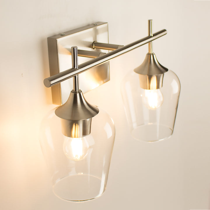 2-Lights Bathroom Vanity Glass Wall Sconce - Beatihome: Your Modern Home Choices