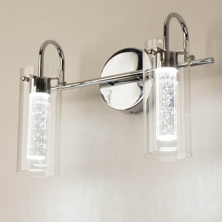 2-Light LED Vanity Light With Crystal Bubble Glasses - Beatihome: Your Modern Home Choices